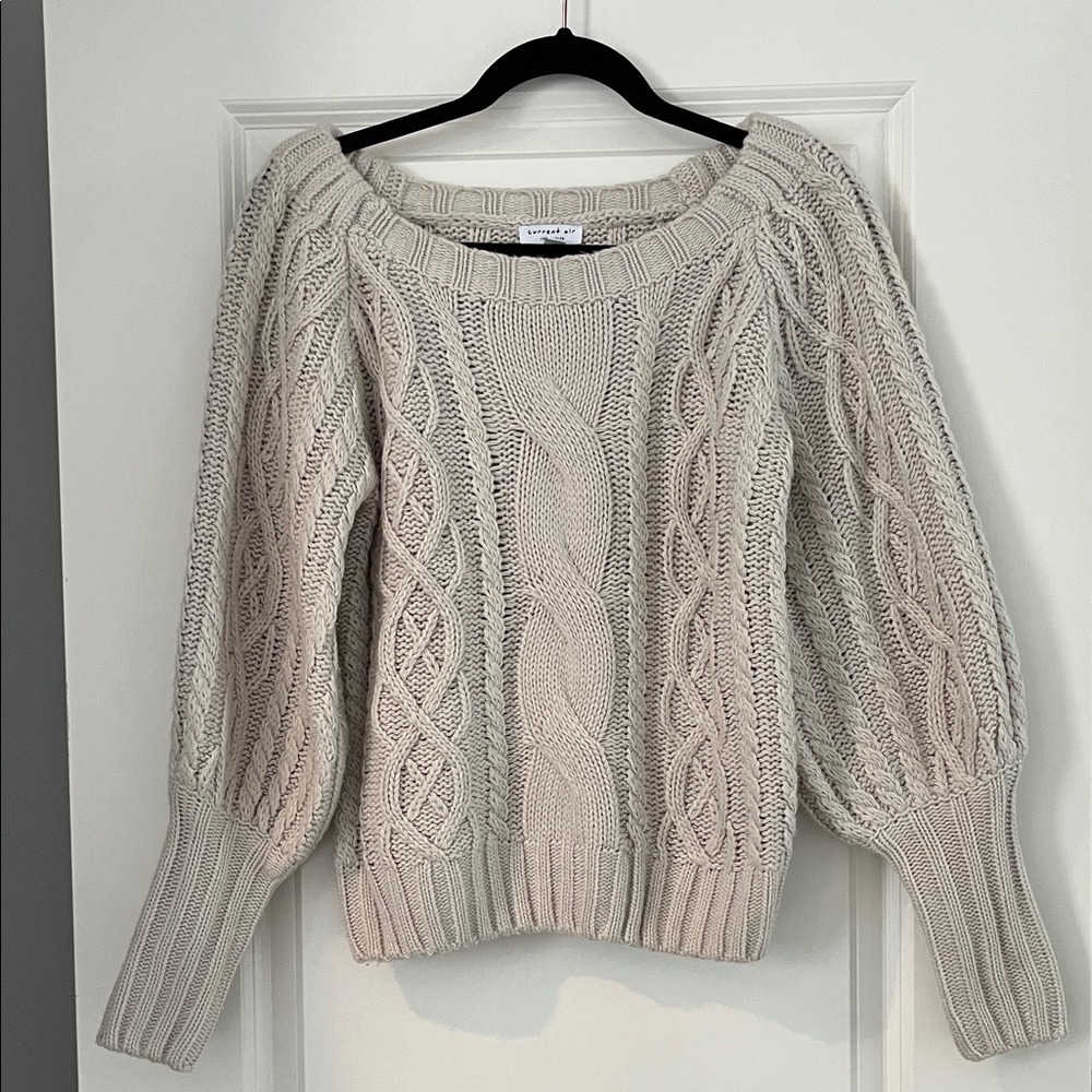 Current Air Cable Knit Sweater in Cream
